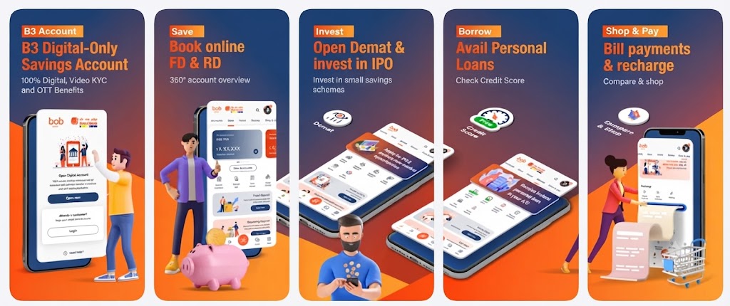 bob World app feature screens